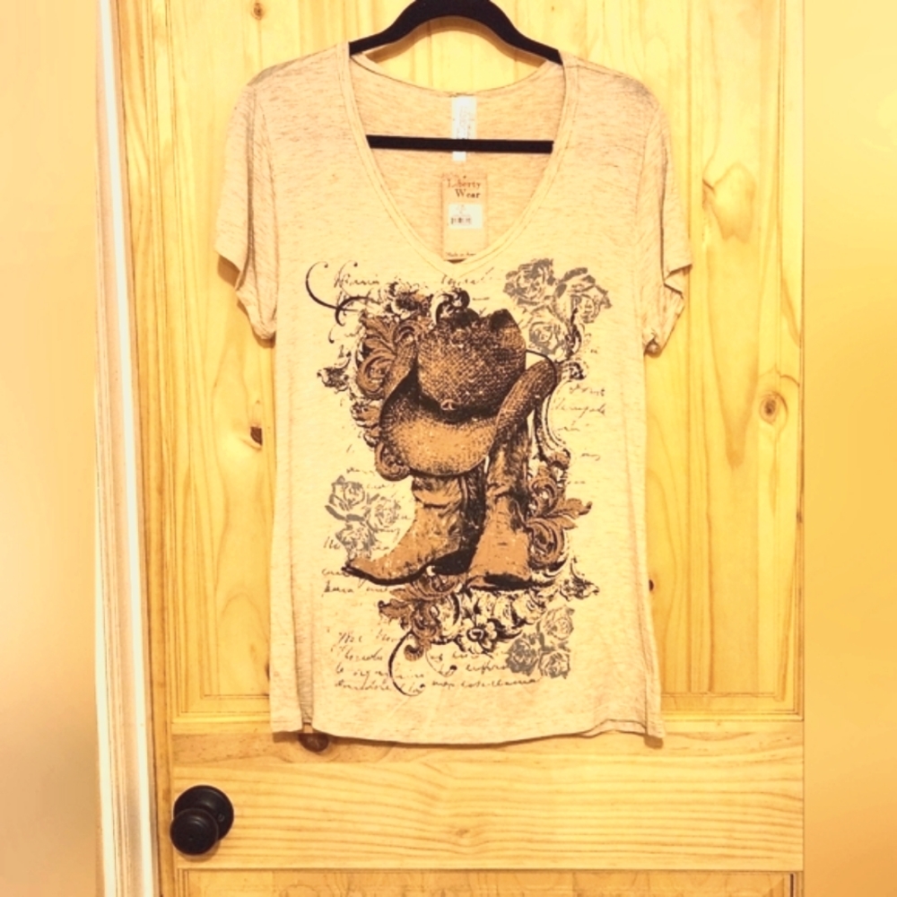 Cowgirl T-Shirt Made in the USA. LIBERTY WEAR. NWT